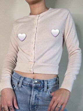 J. Crew Cream Cashmere Button-Up Cardigan Sweater - XS